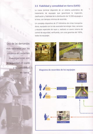 Página 24 de 32 del documento "Nueva Terminal Sur" editado por el Plan Barcelona (AENA) sobre la nueva terminal T1 del aeropuerto del Prat